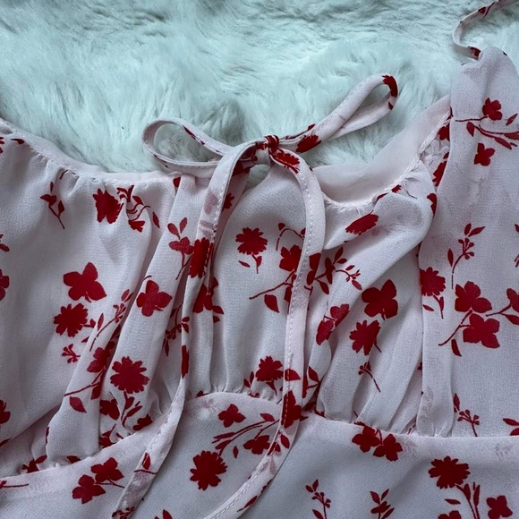 Pink floral mini dress - Picture 3 of 4